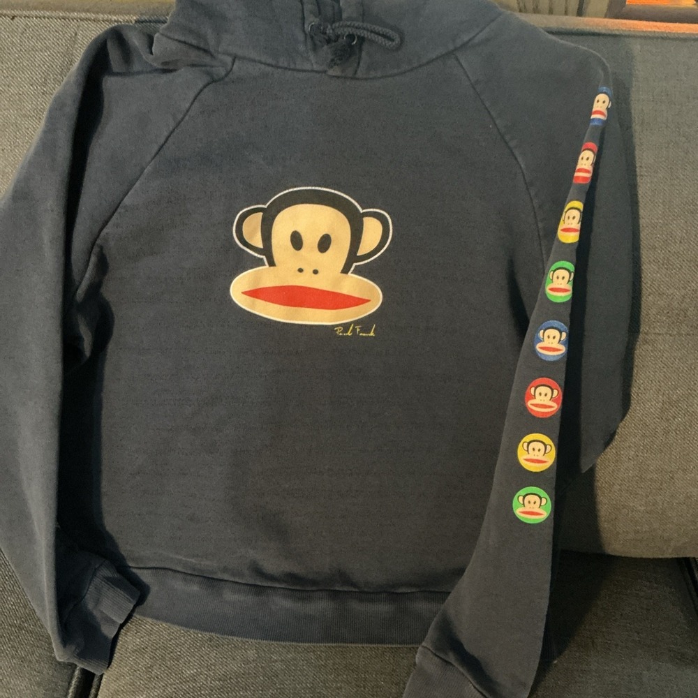Paul Frank Blue Hoodie Sweatshirt Pullover Women's L Y2K Vintage